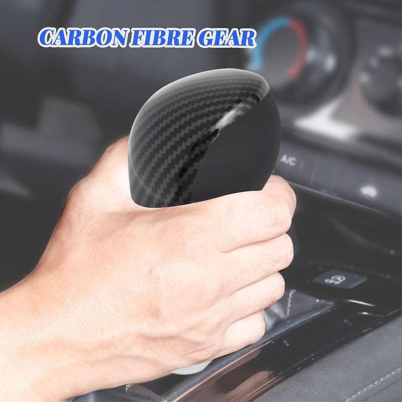 for Navara NP300 2016-2019 Car Carbon Fibre Shift Knob Head Cover Trim Decoration Sticker Accessorie