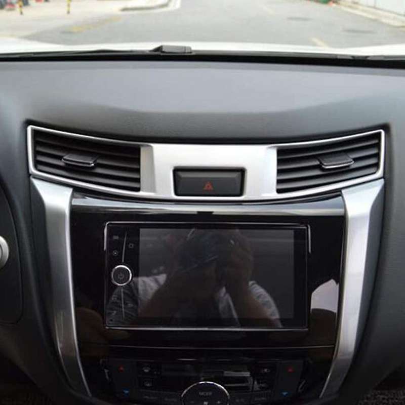 for Navara Np300 2016-2021 Car Control Conditioning Outlet Vent Frame Cover Trim Sticker Accessorie