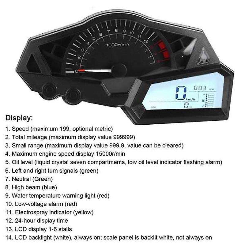 for Ninja 300 Ex300a 2013-2015 Motorcycle Gauges Cluster Speedometer Tachometer Instrument