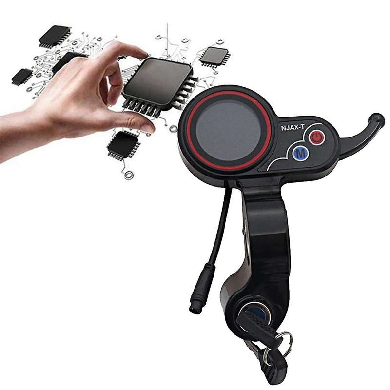 for Njax- Throttle Lcd Display Meter with Key Switch Lock Speed Adjustable Accelerator 6 Pin Electr