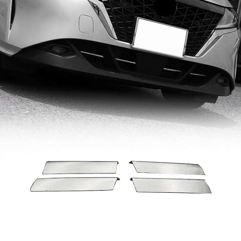 for Note E13 2020 2021 Chrome Front Bumper Center Lower Grille Grill Moulding Strips Cover Trim