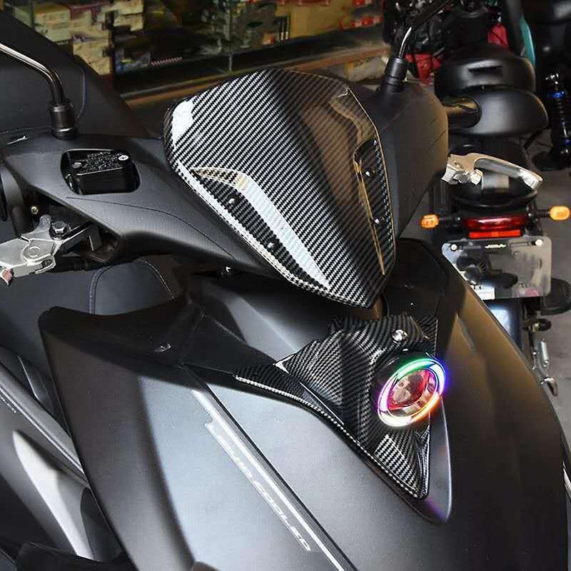 for NVX155 AEROX155 AEROX-155 Headlight LED Spotlight Red Angeleyes Lamp with Carbon Fiber Lamp Cove