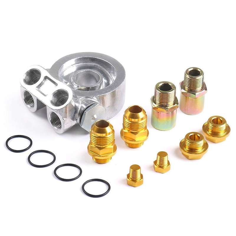 for Oil Filter Cooler Sandwich Threaded Plate Adapter Oil Adapter with Connector M20x1.5 and 3/4