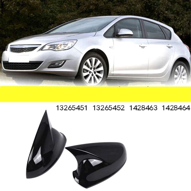 for Opel -2016 Gloss Black Wing Mirror Cap Covers Set 13265451 13265452 1428463 1428464