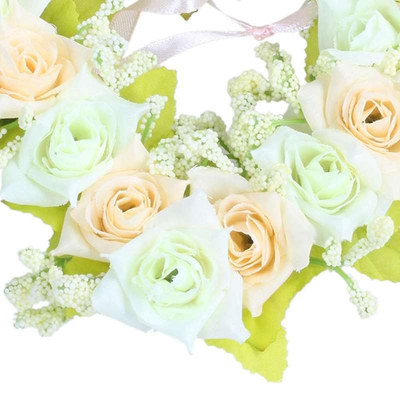 Heart Shaped Artificial Flower Wreath White22x21x3.5cm