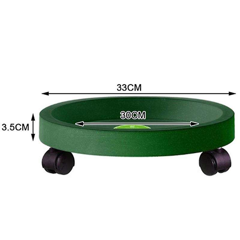 Removable Flower Pot Tray Universal Wheels Plastic Pot Rack-green