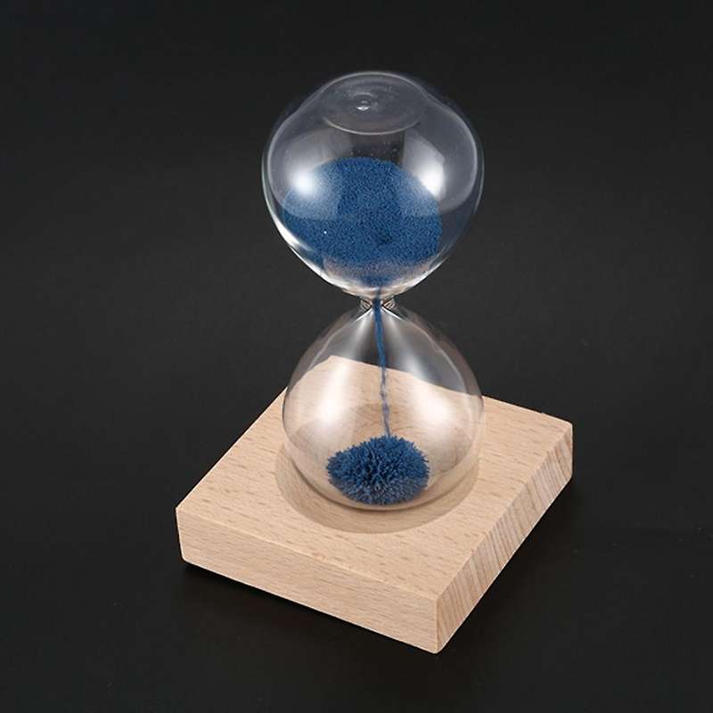 Wood Glass + Iron Powder Sand Flowering Magnetic Hourglass
