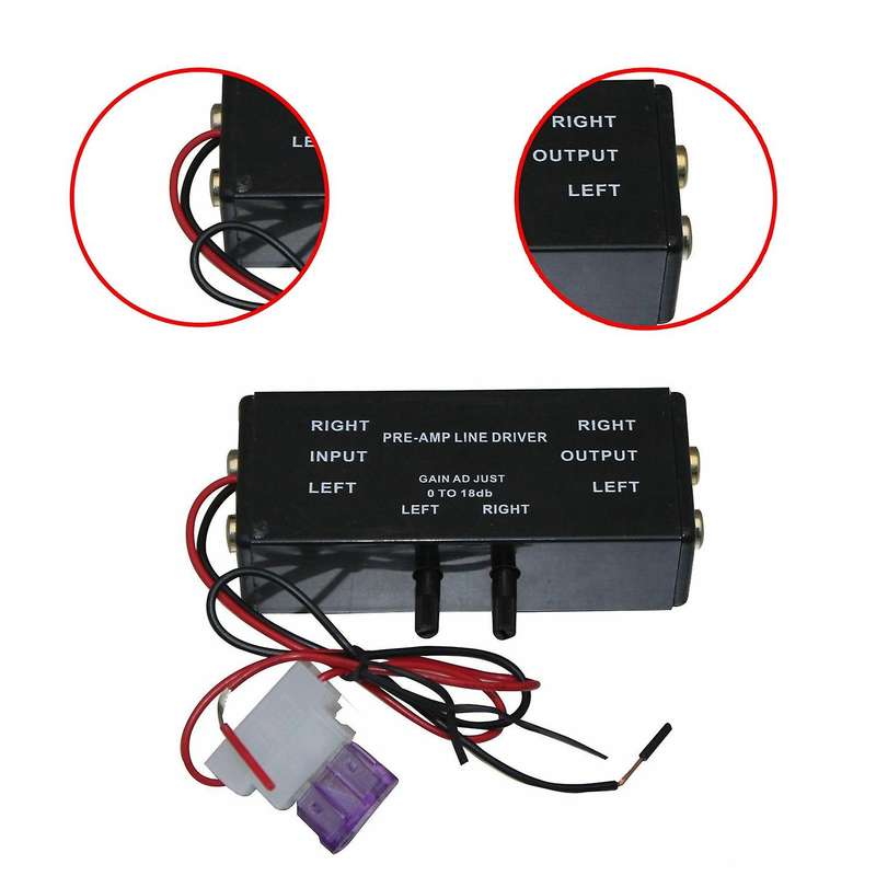 Black Rca Input/output Signal Amplifier Booster Adapter