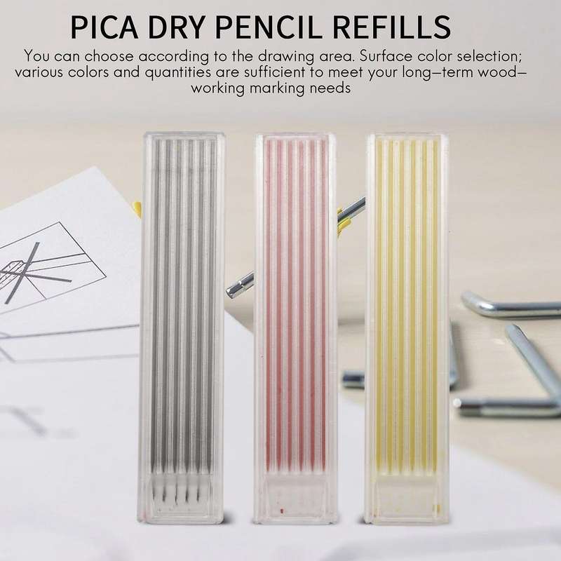 5 Pcs Solid Carpenter Pencil Set with 18 Refills and 1 Utility Knife
