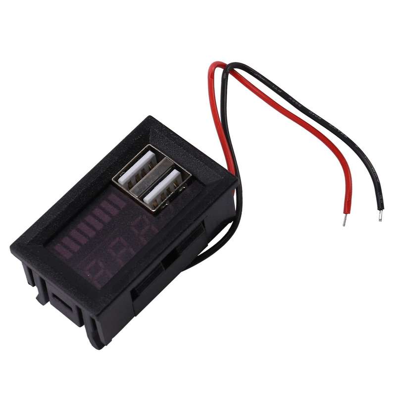 2x Red Led Digital Display Voltmeter for Cars Output 12.6v Battery
