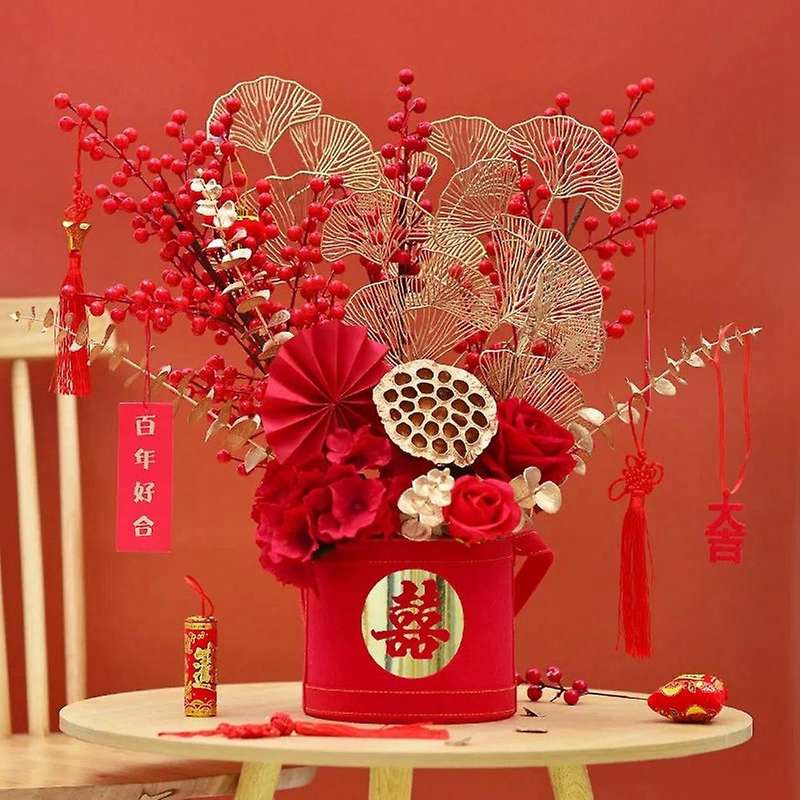 5pcs Chinese New Year Artificial Flowers Spring Festival Supplies(c)