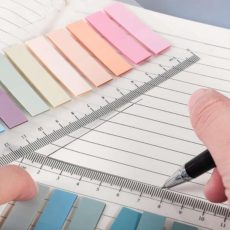 1200 Pcs Sticky Index Tabs, Colored with Ruler for Page Marking