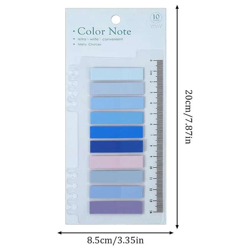 1200 Pcs Sticky Index Tabs, Colored with Ruler for Page Marking