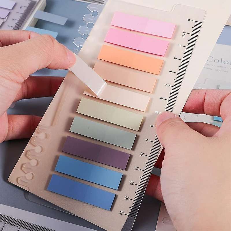 1200 Pcs Sticky Index Tabs, Colored with Ruler for Page Marking