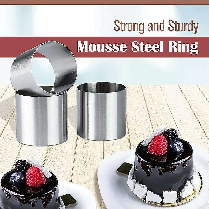 6 Pieces Round Biscuit Cutter Mousse Cookie Cutters Frying Egg Rings