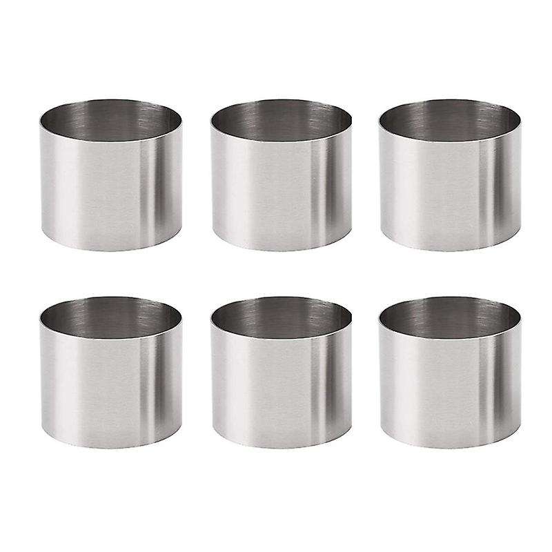 6 Pieces Round Biscuit Cutter Mousse Cookie Cutters Frying Egg Rings