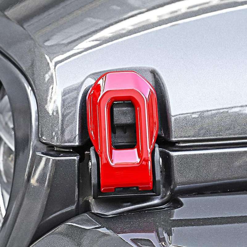 Hood Latch Lock Catch Brackets Cover for 2018-2022 Jeep Red