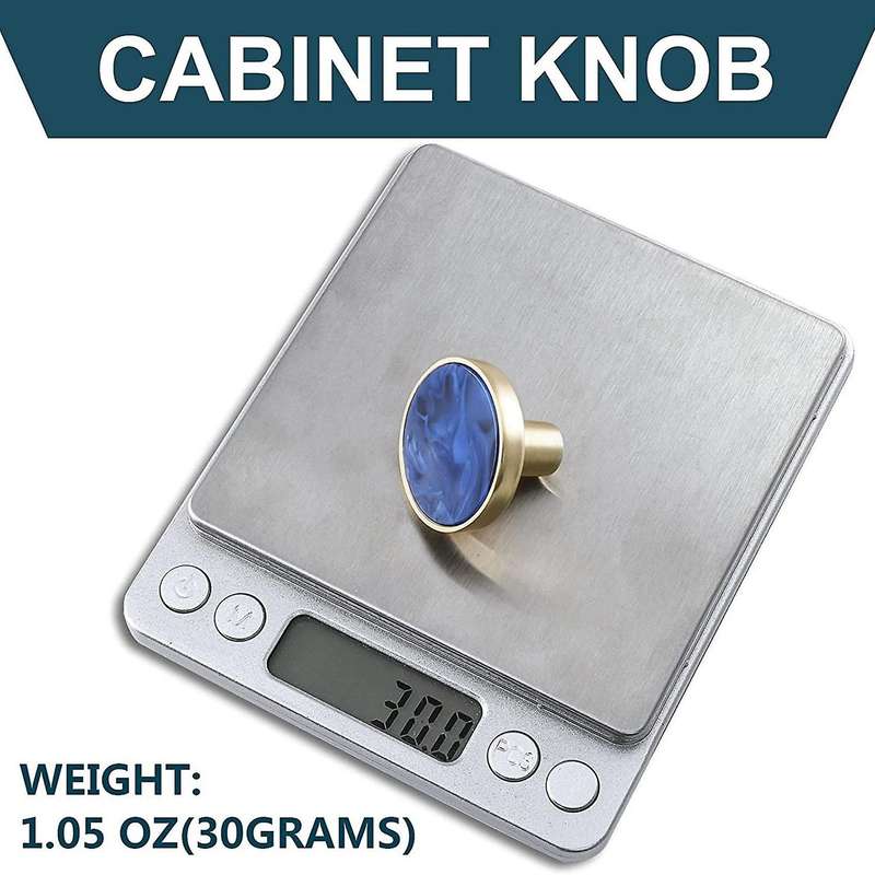 4 Pack Gold Knobs for Dresser Drawers, Kitchen Cupboard , Blue