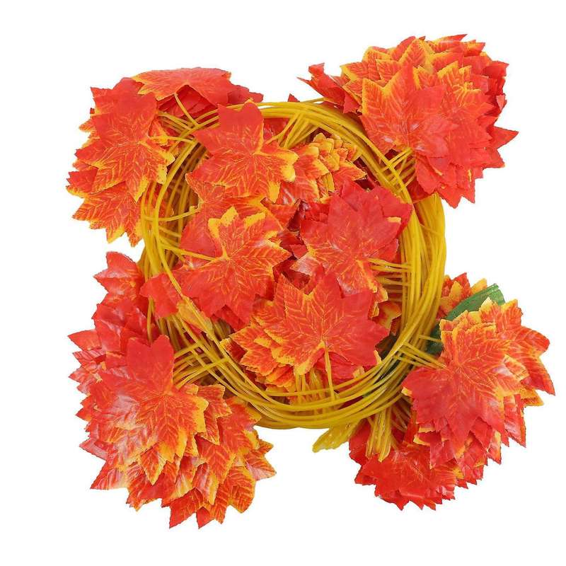12pack/each 90 Inch, Artificial Ivy Red Maple Garland Fake Leaf
