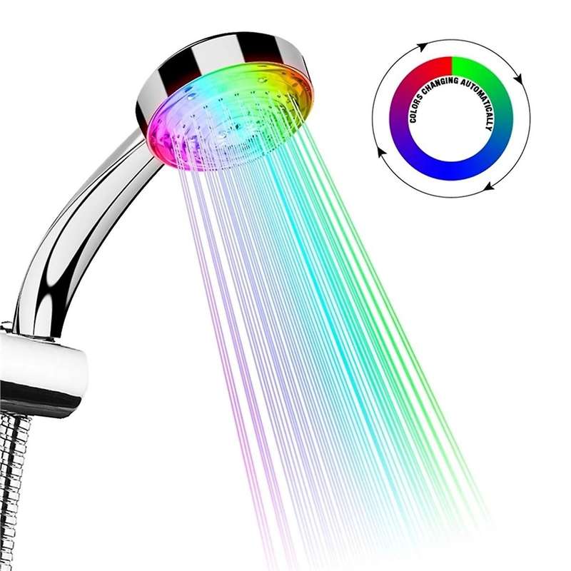 Shower Head Led Light Glowing 7 Color Changing Handheld Shower Decor