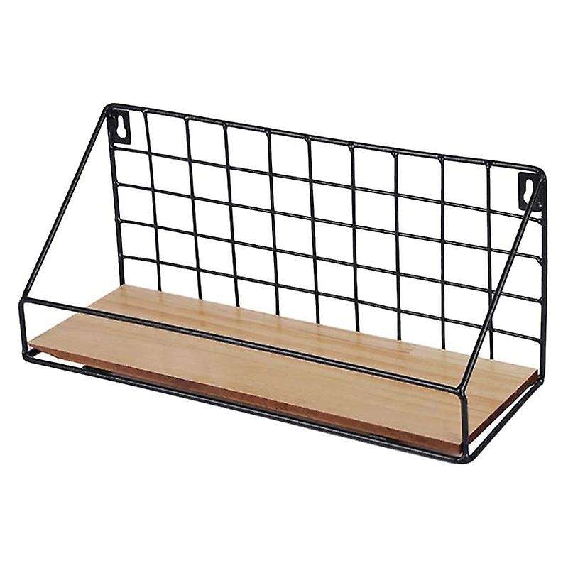 Wrought Iron Floating Shelves Wall Mounted Storage Punch-free Rack