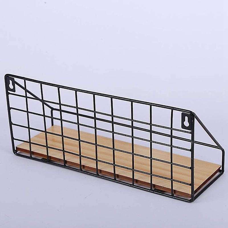 Wrought Iron Floating Shelves Wall Mounted Storage Punch-free Rack