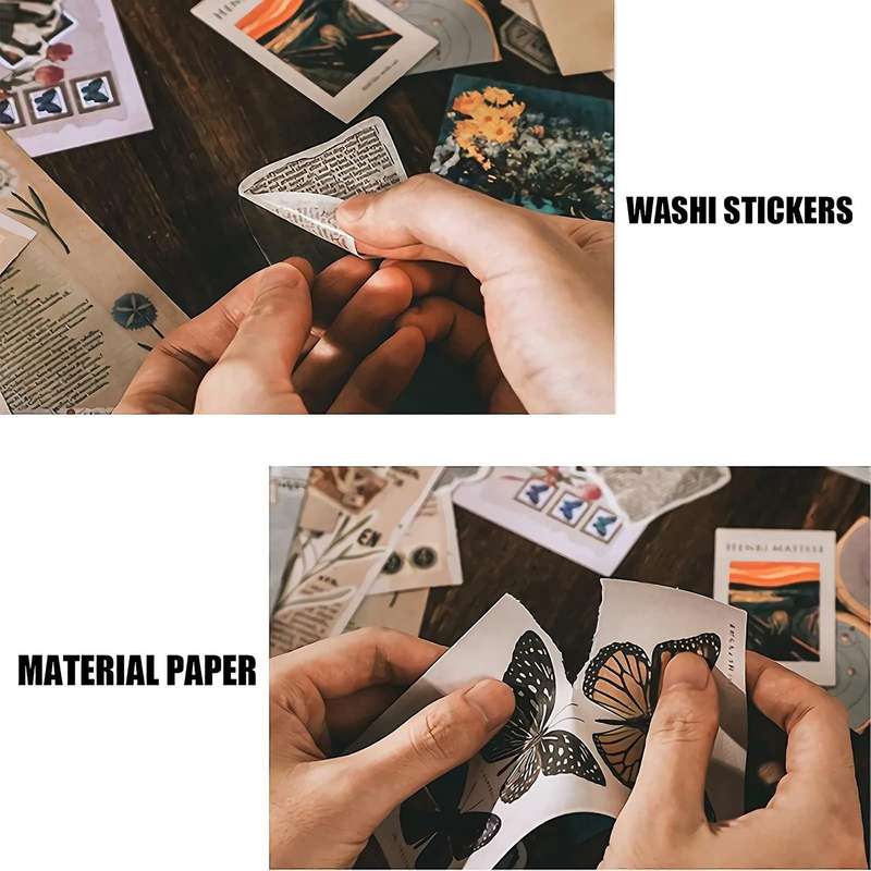400pcs Scrapbooking Supplies Journaling Vintage Adhesive