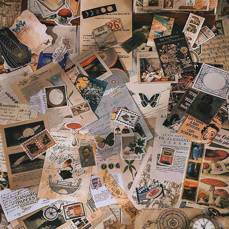 400pcs Scrapbooking Supplies Journaling Vintage Adhesive