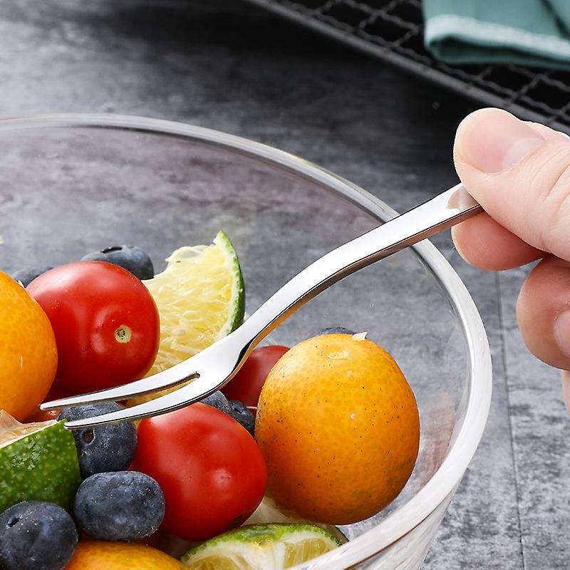 10pcs 304 Stainless Steel Cocktail Dessert Fork Cake Fruit Forks Set