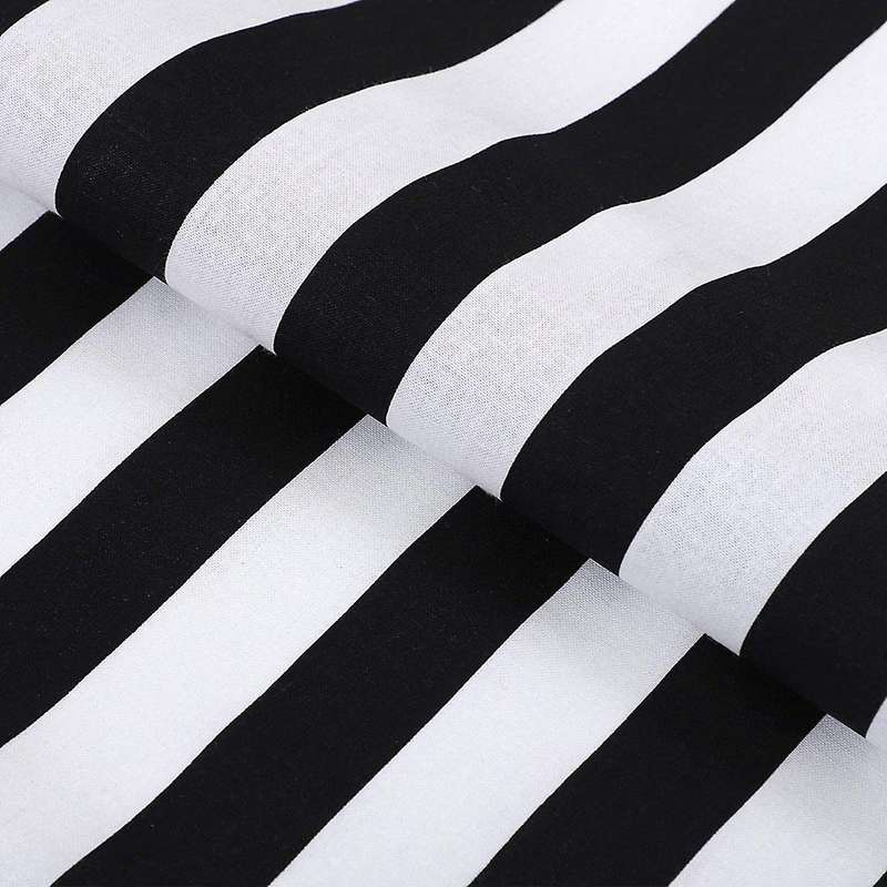 Striped Polyester Tablecloth for Dinner(black and White,2 Pack)