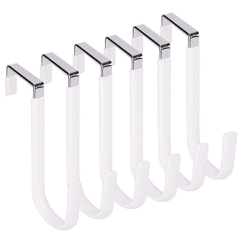 Over Door Hooks for Hanging Clothes,6packs Hanger,for Bathroom Silver