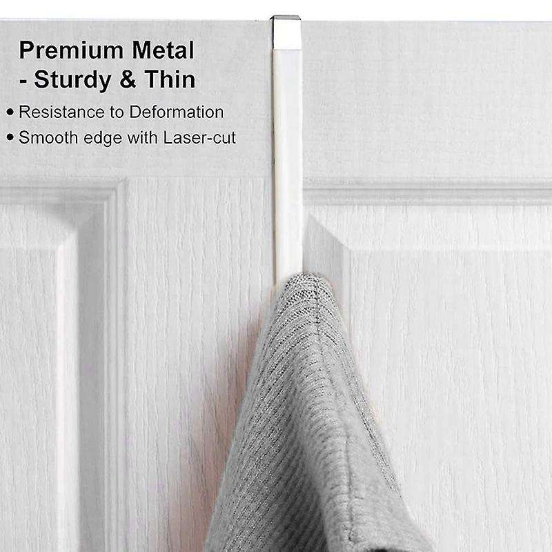 Over Door Hooks for Hanging Clothes,6packs Hanger,for Bathroom Silver