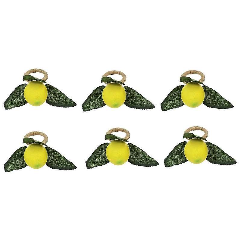Napkin Rings Set Of 6,decorative Lemon Vine Leaf Napkin Rings