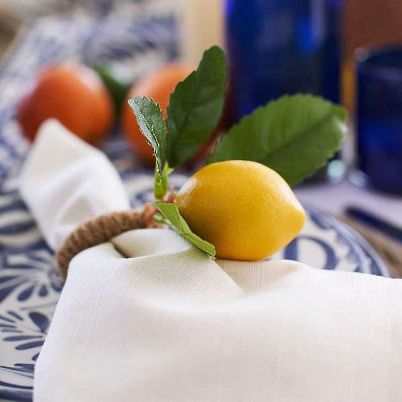 Napkin Rings Set Of 6,decorative Lemon Vine Leaf Napkin Rings