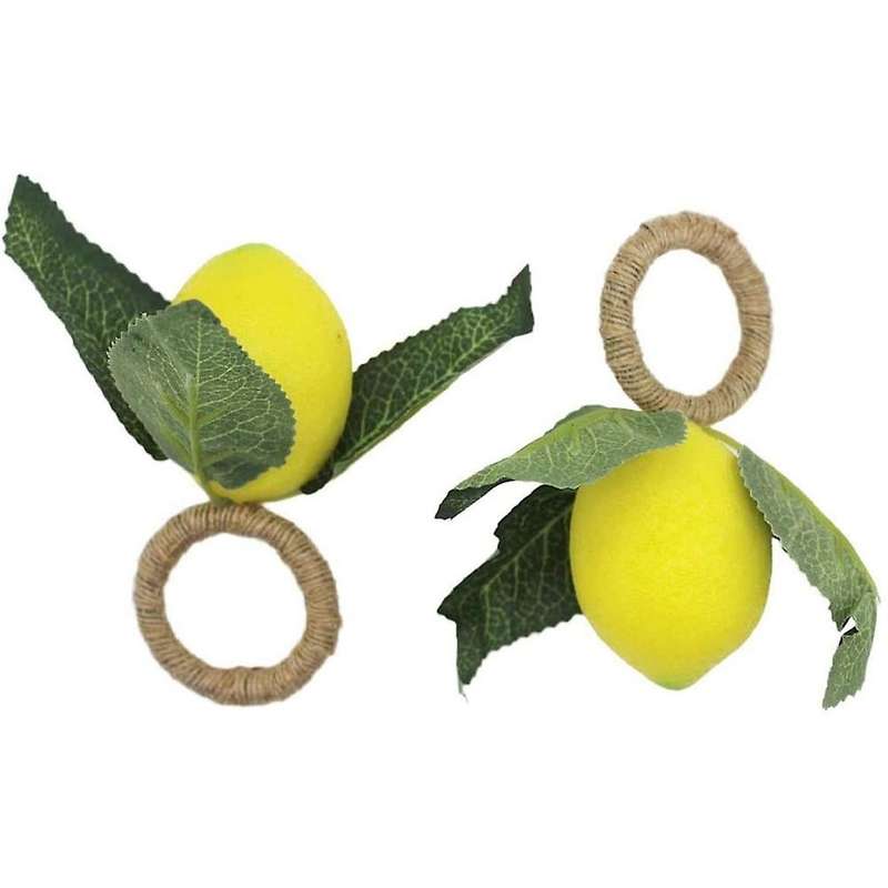 Napkin Rings Set Of 6,decorative Lemon Vine Leaf Napkin Rings