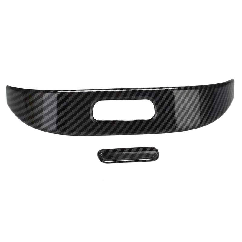 Center Console Armrest Box Buttons Frame Decoration Carbon Fiber