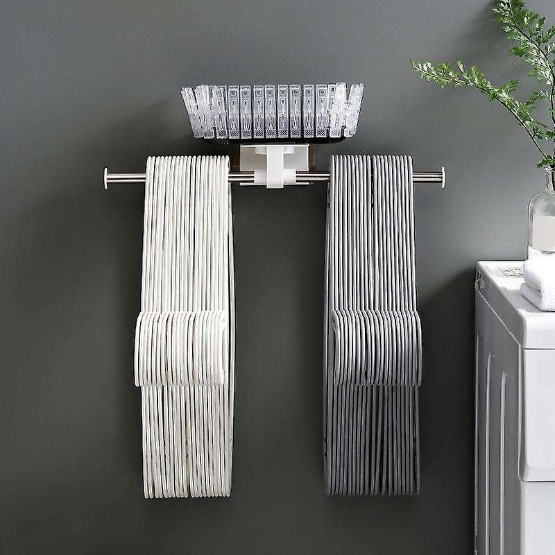 Wall Mounted Punch-free Stainless Steel Hanging Hanger Organizer