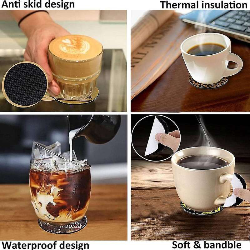 24pcs Sublimation Blanks Cup Mat Round Square for Diy Coasters