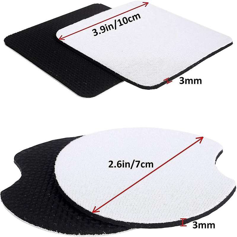24pcs Sublimation Blanks Cup Mat Round Square for Diy Coasters