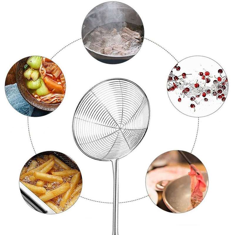Spider Strainer Stainless Steel Metal Frying Basket with Long Handle