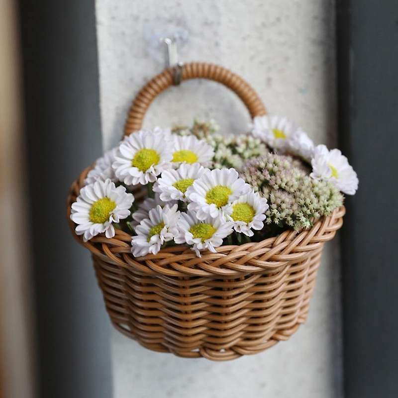 Hanging Woven Rattan Baskets for Planters Garden Decoration Storage
