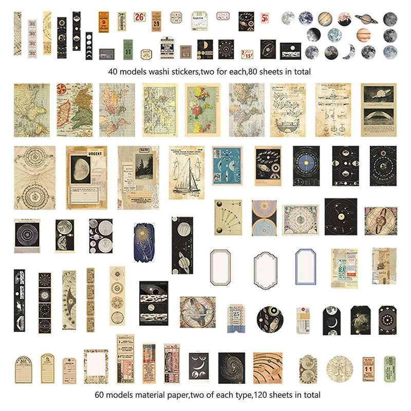400pcs Scrapbooking Supplies Journaling Vintage Scrapbook Stickers