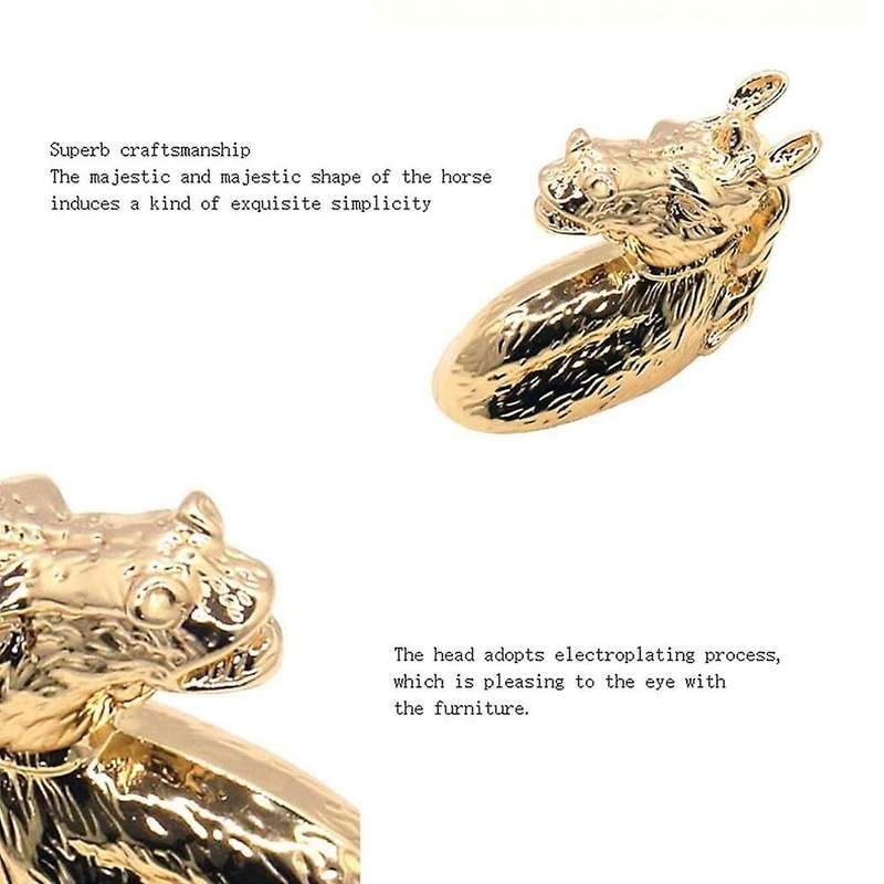 2pcs Antique Door Handles Animal Handle Horse Head Zinc Alloy(grey)