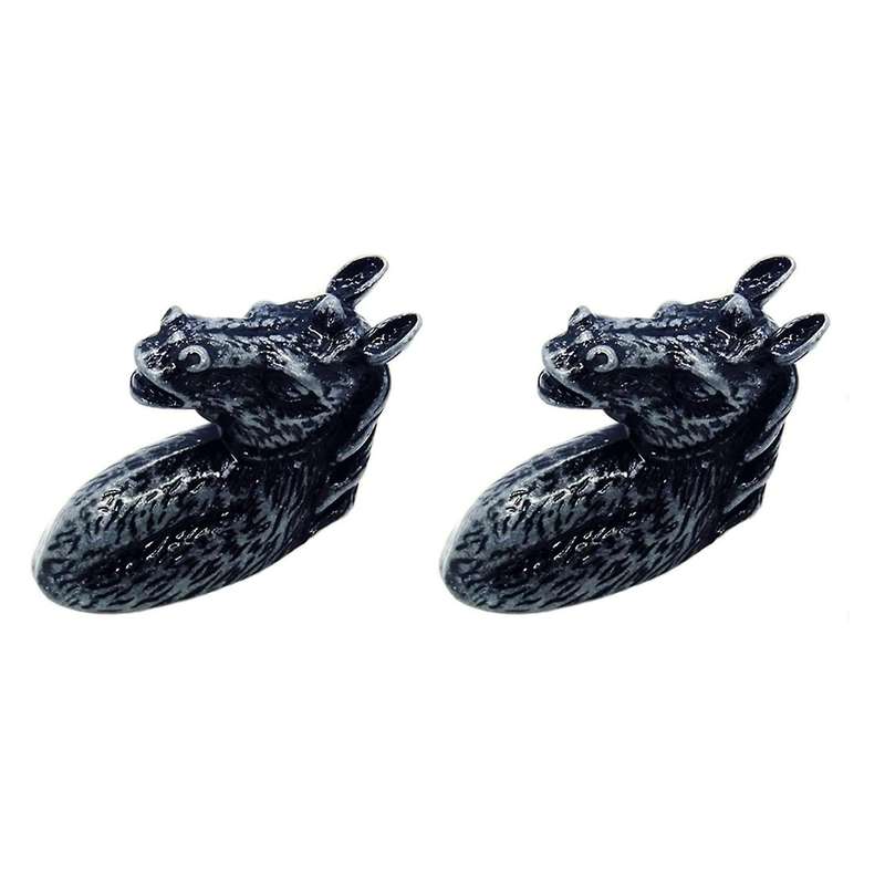 2pcs Antique Door Handles Animal Handle Horse Head Zinc Alloy(grey)