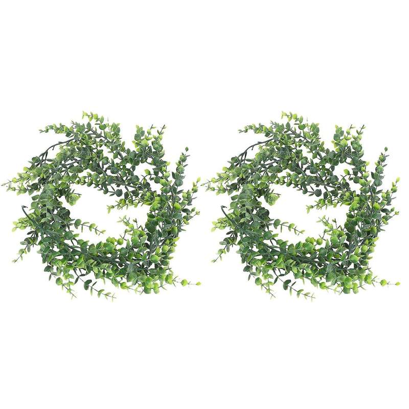 2 Pack Faux Eucalyptus Garland Wedding Backdrop Wall Decor, 6 Feet