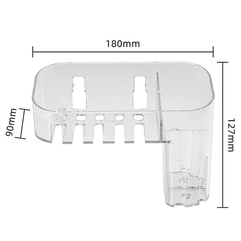 Wall-mounted Transparent Cosmetics Storage Box Plastic Shelves A