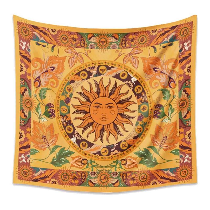 Sun Tapestry Flower Vines Tapestries Vintage Floral 51.2 X 59.1 Inch