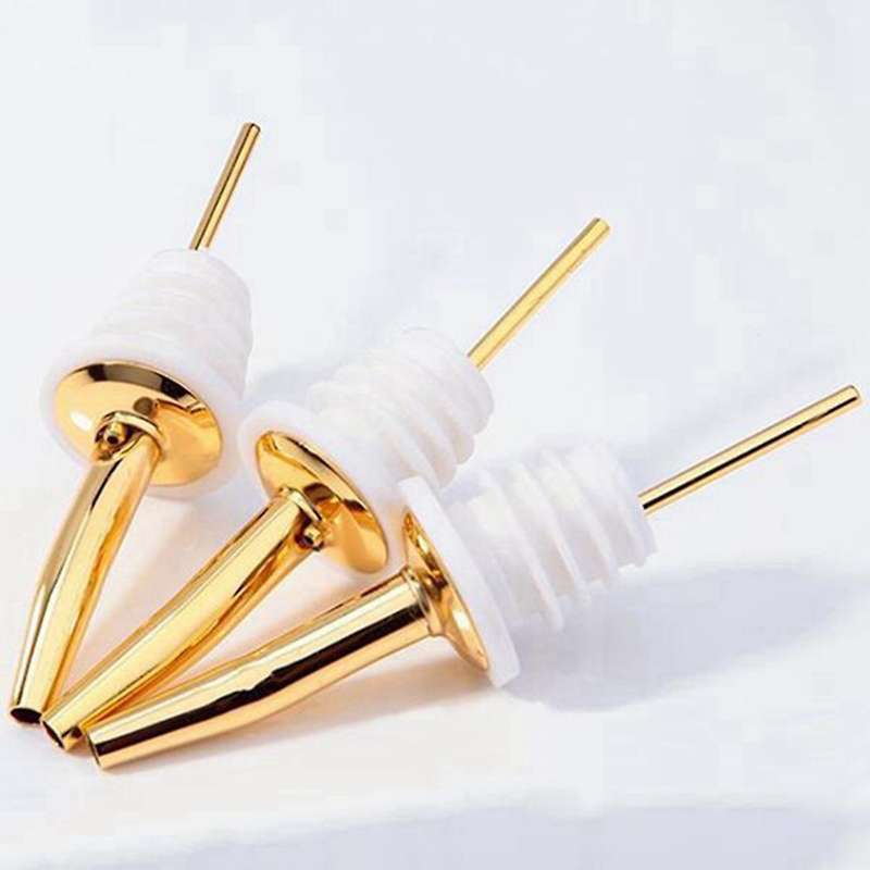 Gold Plated Free Flow Wine Bottle Pour Spout Stopper Wine Accessories
