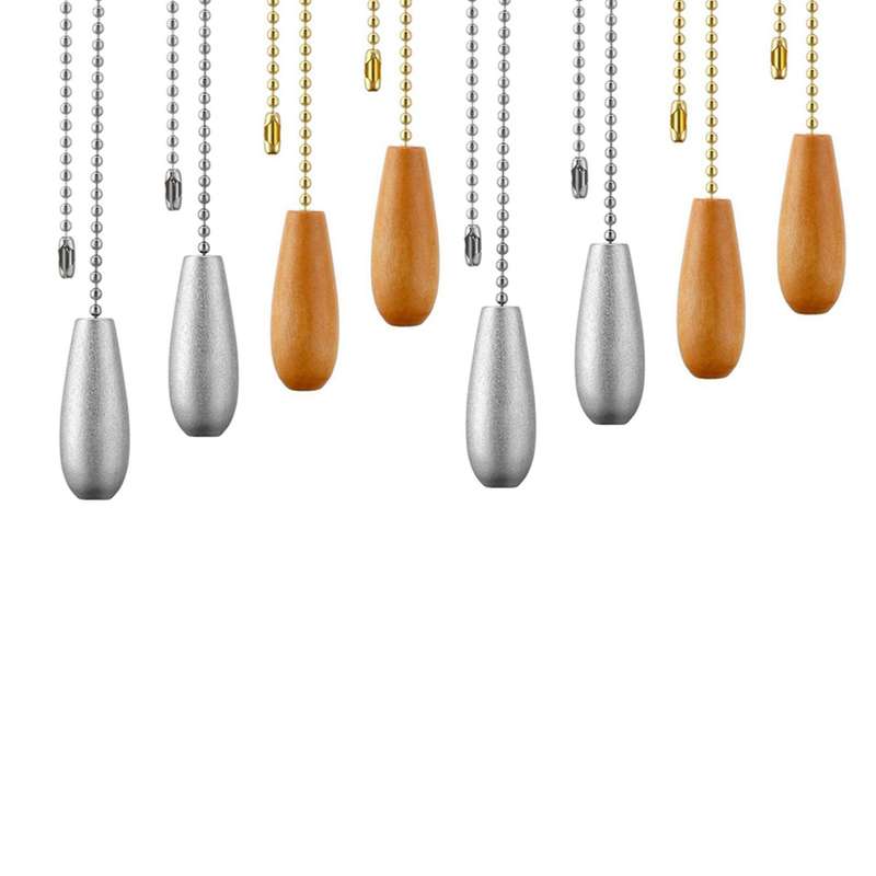 8 Pieces Ceiling Fan Chain Pulls Wooden Extension Pull Chain