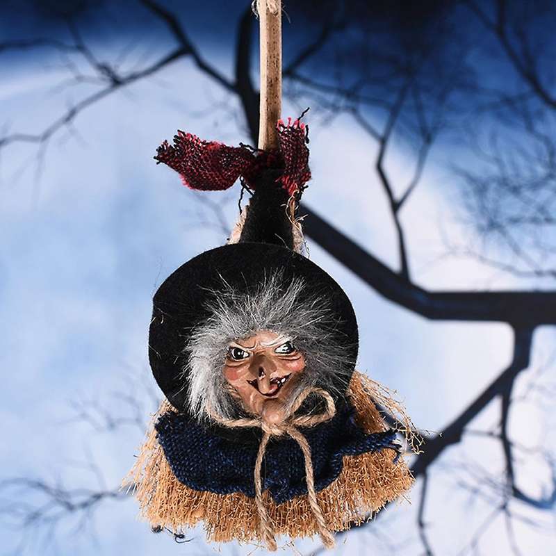 Halloween Supplies Witch Broom Pendant String Lights Ornaments